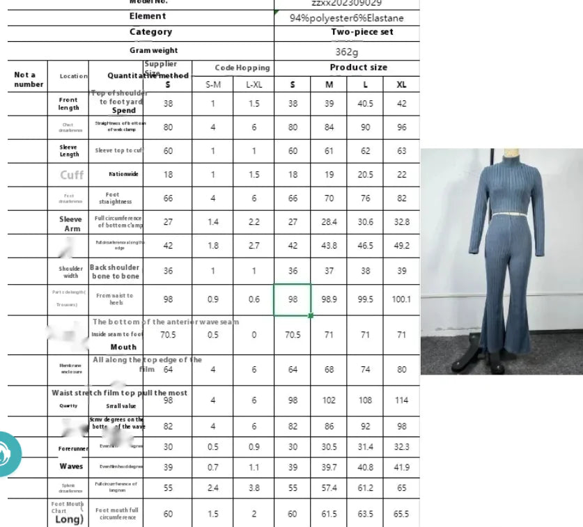 Solid Color Knitted Long Sleeve Trousers Suit