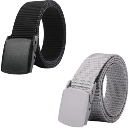 Unisex Canvas Belt Pack Of 2 FDCANVASBELTBLKGREY