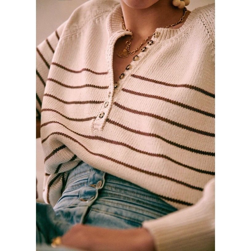 Siyuan French Vintage Striped Knit Sweater