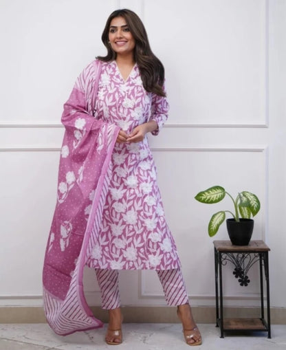 Women viscose Rayon kurta pant  Dupatta set