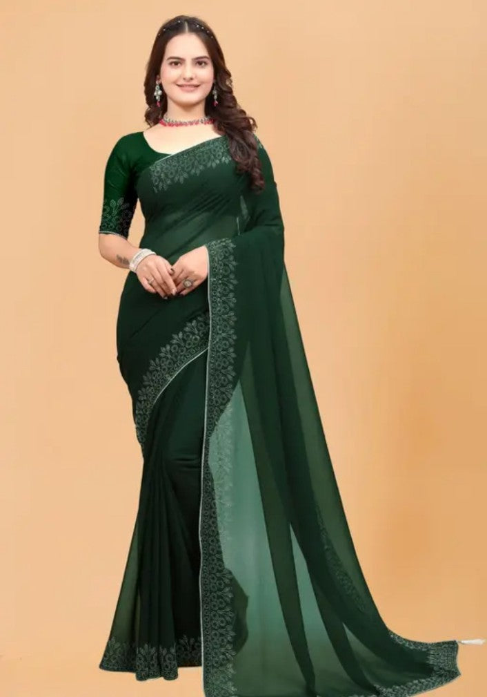 Diamond Work Traditional Fancy Saree | Georgette Saree