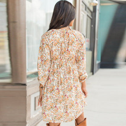 Fashion Vacation Style Flower Printing Dress