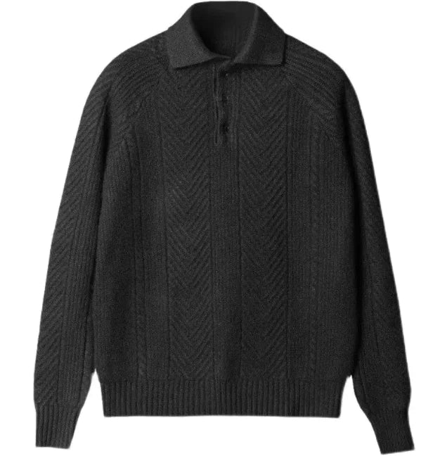 Men's Classic Knit Lapel Sweater